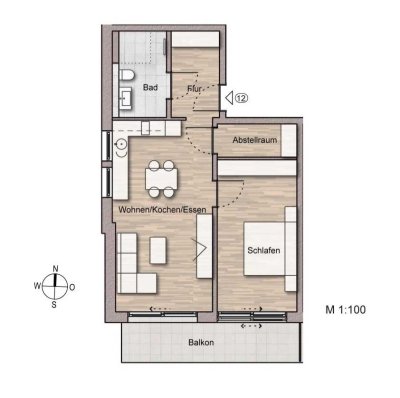Erstbezug! Zentral in Ludwigsburg - Moderne 2-Zimmer-Neubauwohnung mit Balkon und Tiefgarage