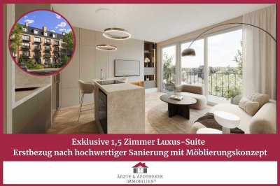 Exklusive 1,5 Zimmer Luxus-Suite - 
Erstbezug nach hochwertiger Sanierung mit Möblierungskonzept
