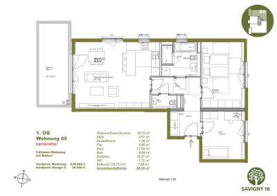 Barrierefreie 3-Zimmer-Whg. mit 15 m² Westbalkon