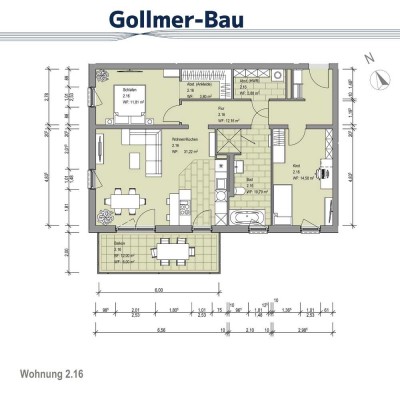 Helle 3-Zimmer-Wohnung im 2. OG mit Süd-Balkon