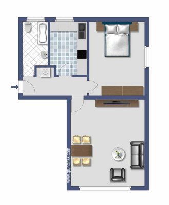 Zwei- Zimmer-Wohnung mit Platz!