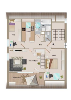 Rarität! Freie 3-Zimmer-Galerie-Wohnung mit sonniger Loggia, TG-Stellplatz plus Stellplatz!