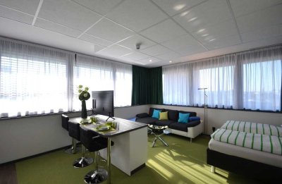 Schicke 1-Zimmer-Penthouse-Wohnung, bequem und komplett ausgestattet, Innenstadt Offenbach