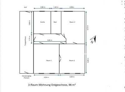 Charmante 3-Zimmer Wohnung im EG, voll renoviert in Brandenburg an der Havel