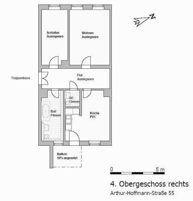 Großzügige 2 Zimmer Wohnung mit sonnigem Balkon