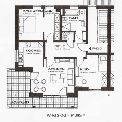 Neuwertige 3 Zimmerwohnung in Buttenwiesen zu vermieten