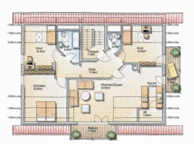 4-Zimmer Dachgeschosswohnung mit Bergblick