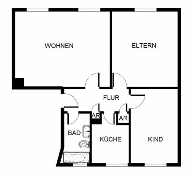 WBS Wohnung! 3-Zimmer-Wohnung für die Familie im Erdgeschoß.