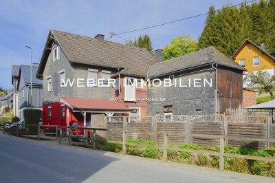 MIETKAUF MÖGLICH! - Teilrenoviertes Massiv- / Fachwerk-Einfamilienhaus in Mitten des Frankenwaldes