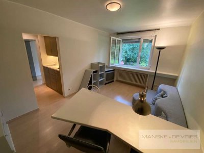 Möblierte 2 Raum Wohnung ruhig zur Gartenseite gelegen