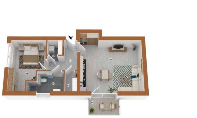 Stilvolle 2-Raum-Wohnung mit gehobener Innenausstattung, Balkon und Tiefgarage in Mendig