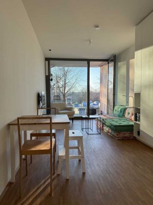 Möblierte moderne 1-Zimmer Wohnung mit Balkon - innenstadtnah und  direkt an der Elbe