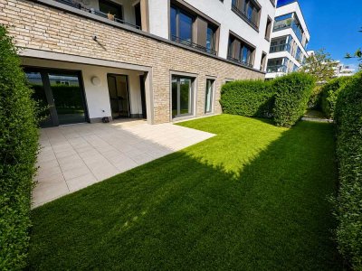 Helle Erdgeschosswohnung mit großer Terrasse, Privatgarten & E-Ladestation
