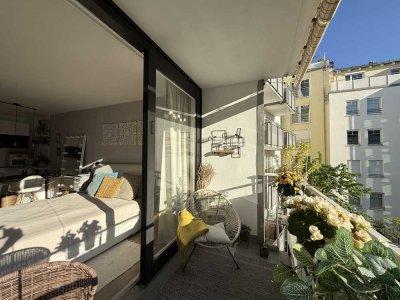 Zum 15.6/1.7 *Möblierte sonnige Wohn-Oase. Münchner Freiheit. Ruhig mit West-Loggia, TG-Stellplatz.