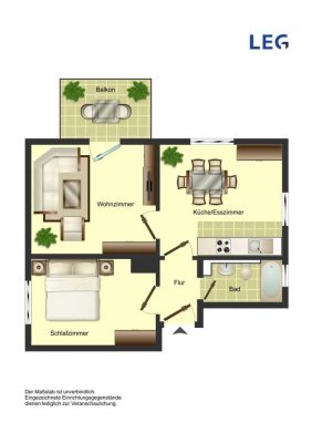 2 ZKB mit Balkon in Herford!