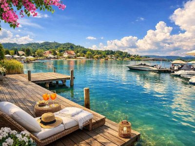 Fantastic Lake View - Seeblickwohnung mit Infinity-Pool und privatem Seezugang am Wörthersee