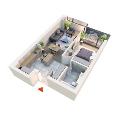 Geschmackvolle 2-Raum-Wohnung mit Balkon und Einbauküche in Öhringen