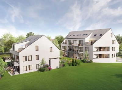 *Sunside Living*
Helle 2-Zimmer-EG-Wohnung mit Süd-Terrasse, SNR am Garten und TG-Stellplatz