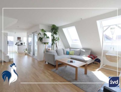 Luftig, frei und unbeschwert! Neubau-Maisonette-Wohnung mit Terrasse, Einbauküche, TG-Stellplatz