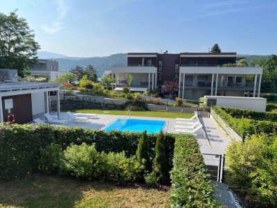 Wörthersee-Südufer - Exklusive 3-Zi.-Maisonette-Wohnung mit Garten und Poolzugang