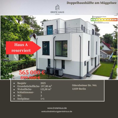 Doppelhaushälfte am Müggelsee | 122 m² | Neubau | 3 Schlafzimmer | Provisionsfrei | Energieklasse A+