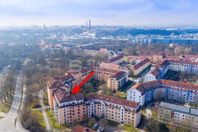 Innenstadtnah wohnen: Vermietete Maisonette-Wohnung (3 ZKB, 82m²) mit Dachterrasse und TG-Stellplatz