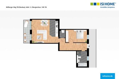 Helle 2-Raum-Wohnung mit großzügigen Balkon! - WE116