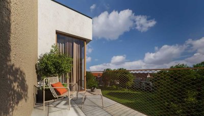 Modernes 2-Zimmer Apartment mit großer Dachterrasse - Erstbezug - KFW 40 Plus Haus