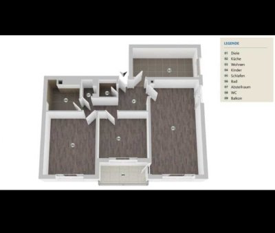 3-Zimmer Wohnung mit Balkon im 2. OG in Mainz-Bretzenheim