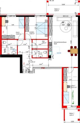 2 OG / 4 Zimmer / 121 qm / WHG 12