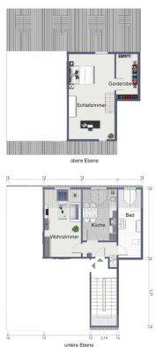 Schöne 2-Zimmer Dachgeschoss Wohnung 71 m2 im Herzen von Bingen