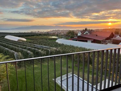 Traumhafte 4‑Zimmer-Wohnung mit Südbalkon & unschlagbarem Bodenseeblick & Bergpanorama