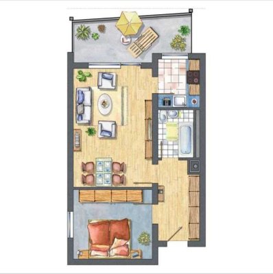 2-Zimmer-Wohnung mit Balkon in ruhiger Lage von Germering