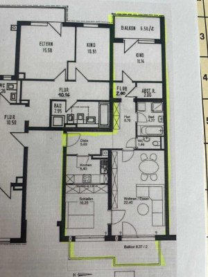 Ruhig gelegene 3-Zimmer-Wohnung mit 2 Balkonen in Königsbrunn