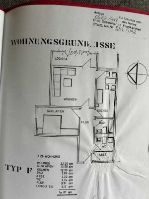 Günstige, gepflegte 2-Zimmer-Wohnung mit Balkon und Einbauküche in Frankenthal