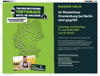 � massa grillt! - Grillfest & Hausbau-Erlebnis am 17. und 18. Mai 2025  im Musterhaus Oranienburg