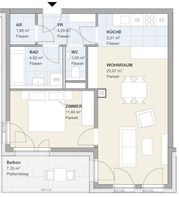 Ruhige Mietwohnung in Schleinbach an der Schnellbahn