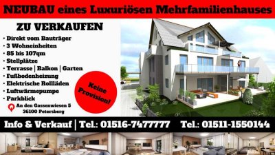 Luxuriöse Neubau 3-Zimmer-Wohnung mit Terrasse und Garten in 36100 Petersberg ohne Privision