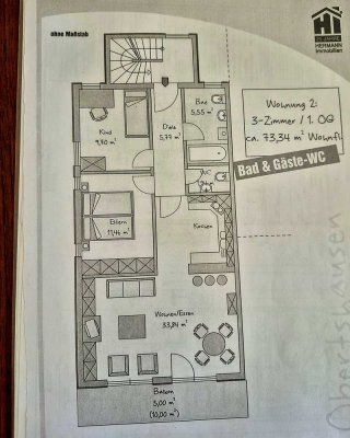 3-Zimmer Wohnung mit Balkon in Obertshausen