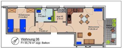 Helle und moderne Seniorenwohnung im Wohncarée Dortmund-Castroper Straße