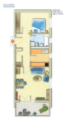 Renovierte 2-Zimmer-Wohnung mit Balkon, Bad & Küche mit Fenster in Dresden-Mockritz