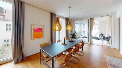 WOHNEN IM EXKLUSIVEN VILLENGARTEN stilvolle sonnige 3,5 Zi Traumwohnung mit Loggia Toplage