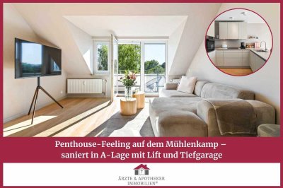 Penthouse-Feeling auf dem Mühlenkamp – saniert in A-Lage mit Lift und Tiefgarage