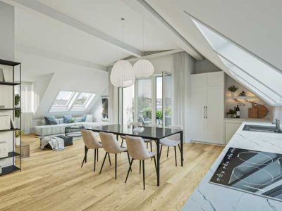 Sonnige 4-Zimmer-Dachgeschosswohnung mit Terrasse und Balkon