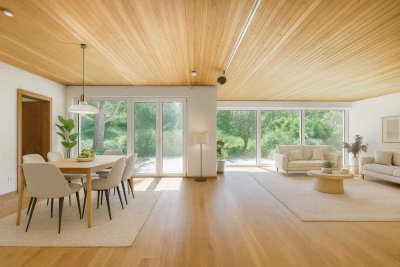 Architektonisch ansprechendes Einfamilienhaus mit großzügigem Garten und Wellnessbereich mit Pool