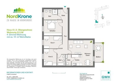 Tolle, großzügige 4 ZKB Wohnung in Hannover Kronsrode, Neubau, EBK!