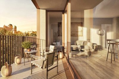 Isarwohnung mit Museumsblick, 2,5 Zimmer, Loggia & Balkon | 1. OG