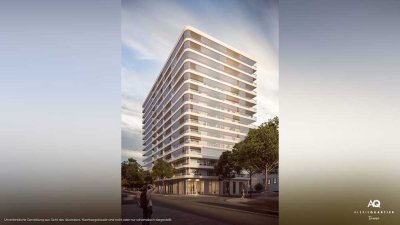 3-Zi.-Whg. mit großzügigem, umlaufendem Süd-West-Balkon, offener Küche u. 2 Bädern