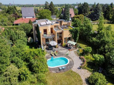 Lichtdurchflutete Architektenvilla: Großzügiges Familienglück mit Charme in Leipzig Baalsdorf