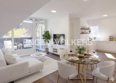 Urban Living: Moderne Wohnung mit offenem Wohnkonzept und großer Loggia